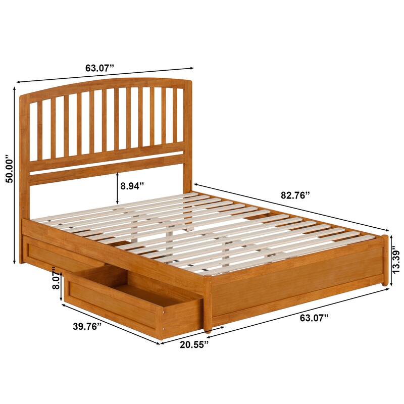 Lucia Platform Bed with Panel Footboard and Storage Drawers