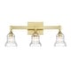 preview thumbnail 1 of 3, Gregory 3 Light Aged Brass Bathroom Vanity