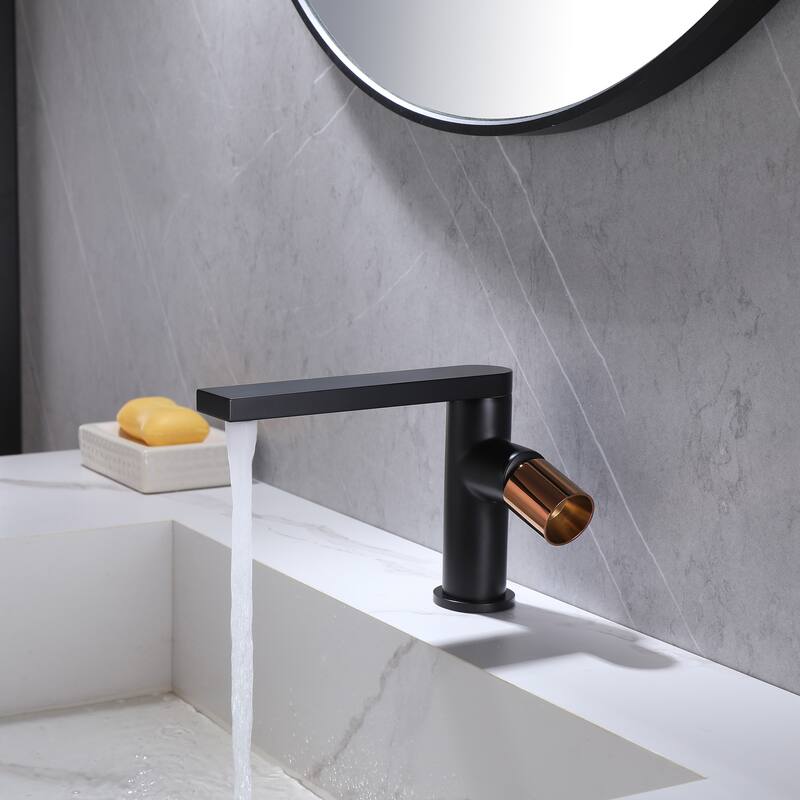 Deck Mounted Single Hole Modern Bathroom Sink Faucet
