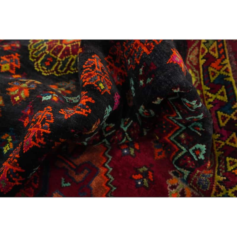 Hand Knotted Oriental 100% Wool Carpet Traditional Tribal Red Shiraz Area Rug - 8' 3'' X 5' 4''