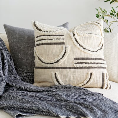 Bruce Block Printed Geometric Throw Pillow