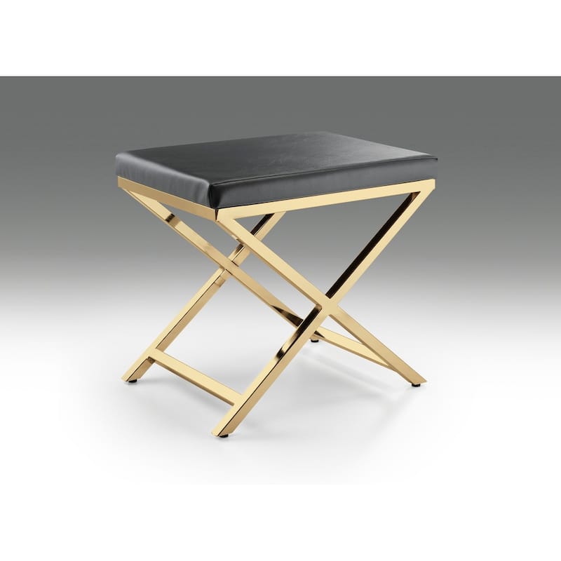 PU chair with chrome base - Grey/Gold