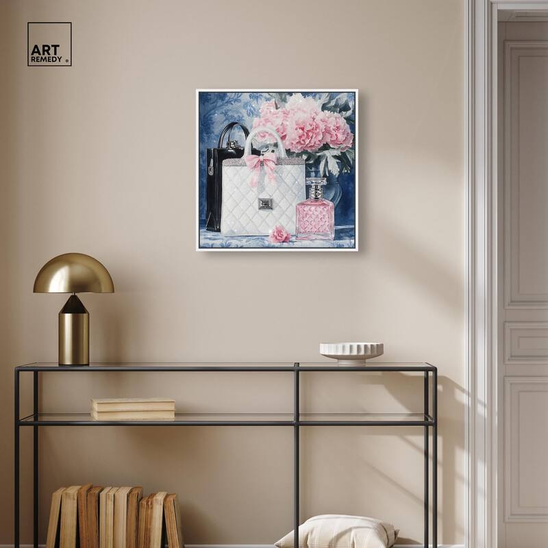 Pink Porcelain Purse and Perfume Canvas by Art Remedy