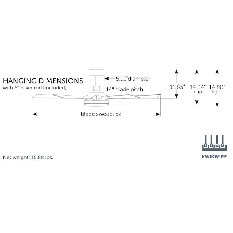 TorchAire 52 inch Indoor/Outdoor Smart Ceiling Fan with LED CCT Select Light Kit and Remote