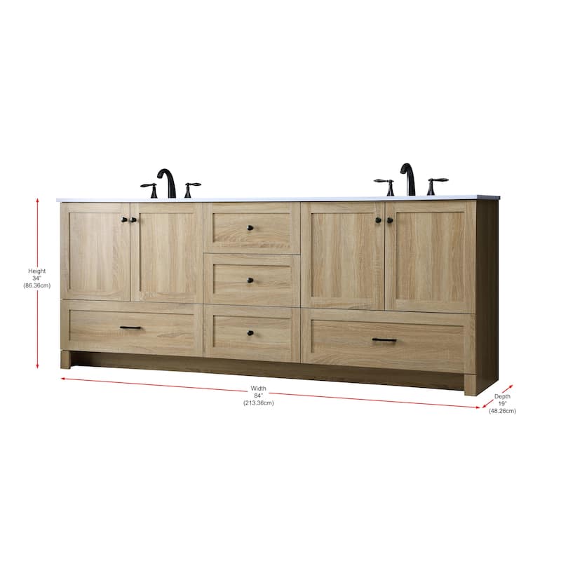 Elegant Lighting VF2884D Soma 84" Free Standing Double Basin Vanity