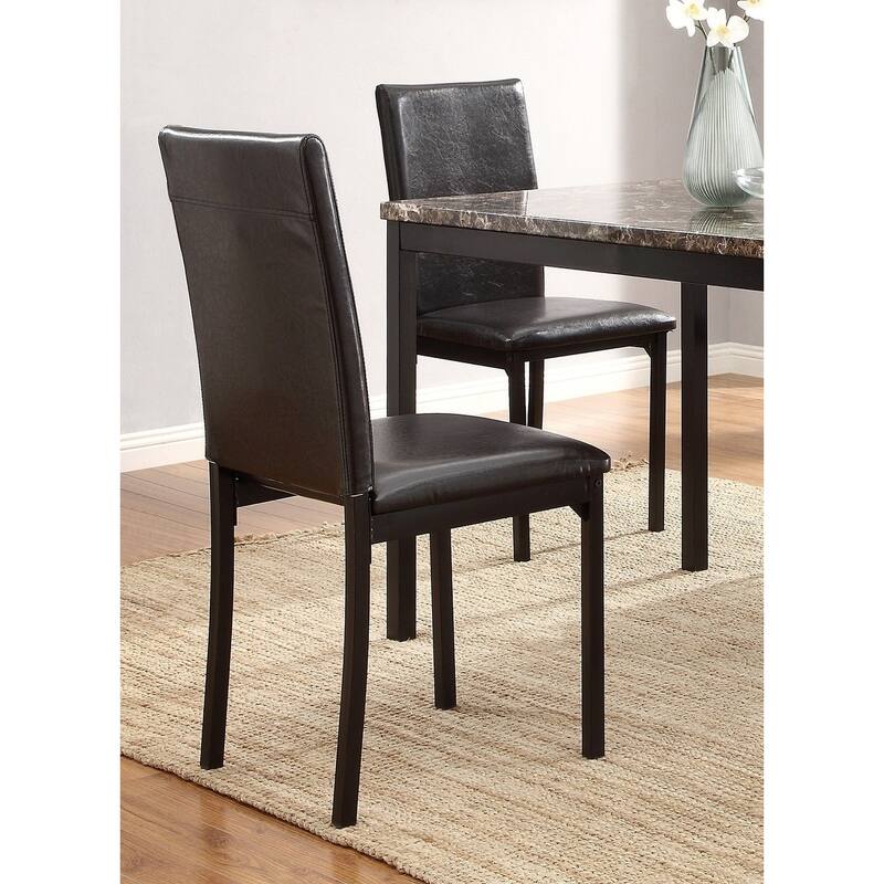 4PCS Metal Frame Accent Chairs,Faux Leather Seat,Metal Finish Dining Side Chairs