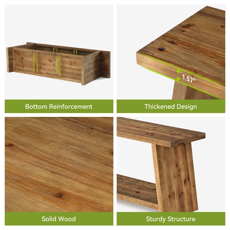 2-Tier Solid Wood TV Stand