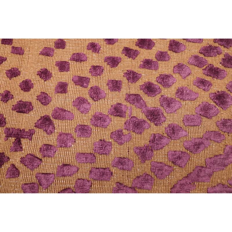 ECARPETGALLERY Hand Loomed Elysian Purple Viscose, Wool Rug - 5'0 x 8'3