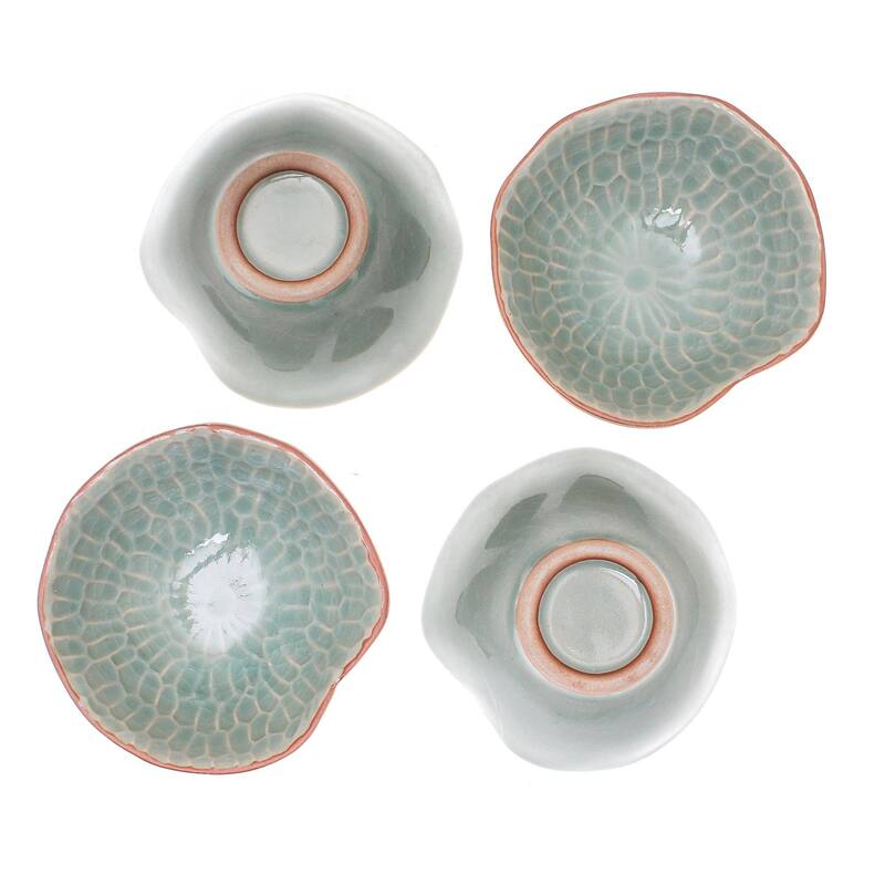 Novica Handmade Sunflower Dream Celadon Ceramic Appetizer Bowls (Set Of 4)