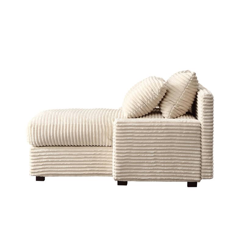 Corduroy Fabric Sofa Single Couch Convertible Sofa Bed, Beige