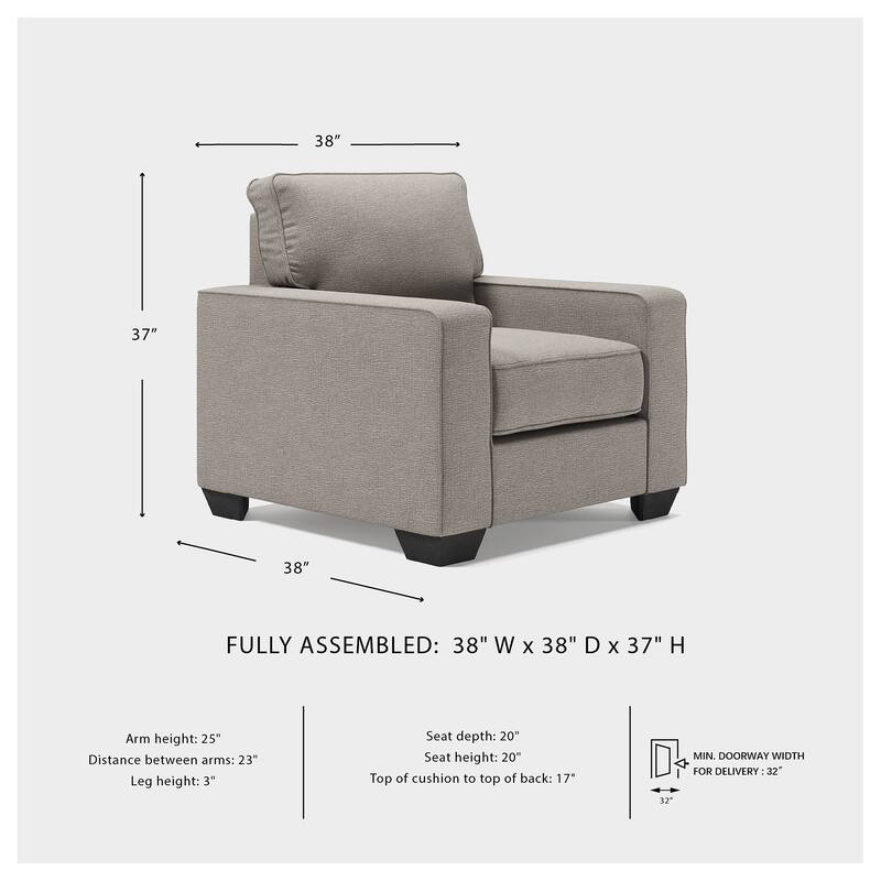 Greaves Stone Chair - 38"W x 38"D x 37"H