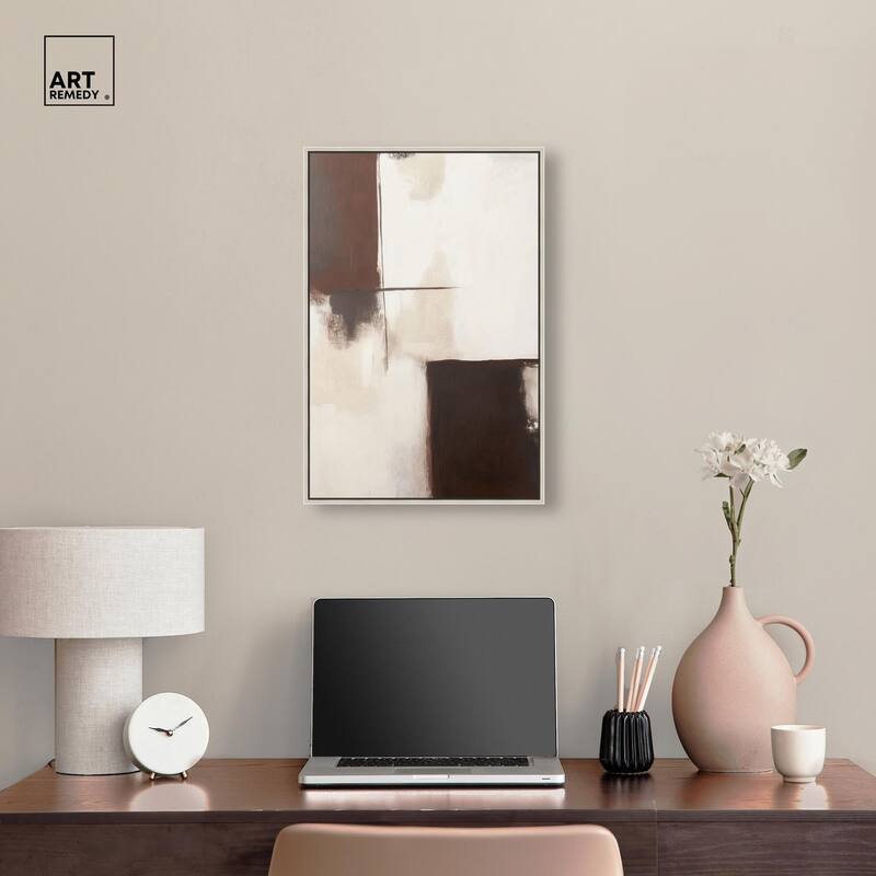 Burgundy and Beige Canvas by Art Remedy