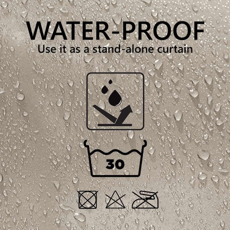 Extra Long Shower Curtain Polyester Hook Less Cubic 79"L x 71"W