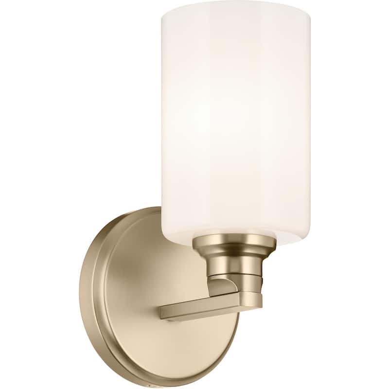 Kichler 55224 Gioe 10" Tall Bathroom Sconce with Opal Glass Shade - Champagne Bronze