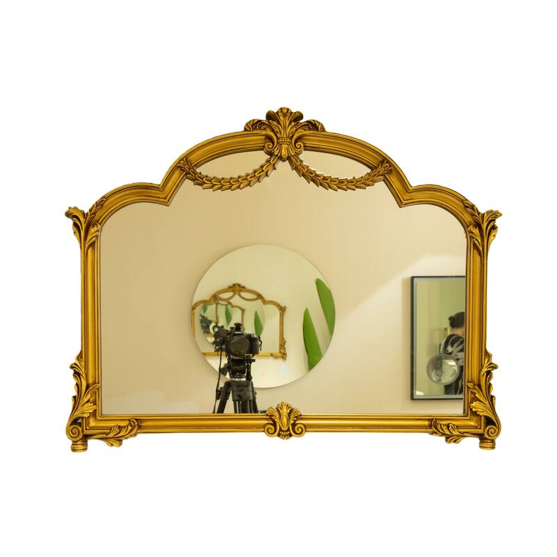 VITI Baroque Revival Ornate Golden Frame PU Mirror - Bathroom, Bedroom, Living Room - Silver