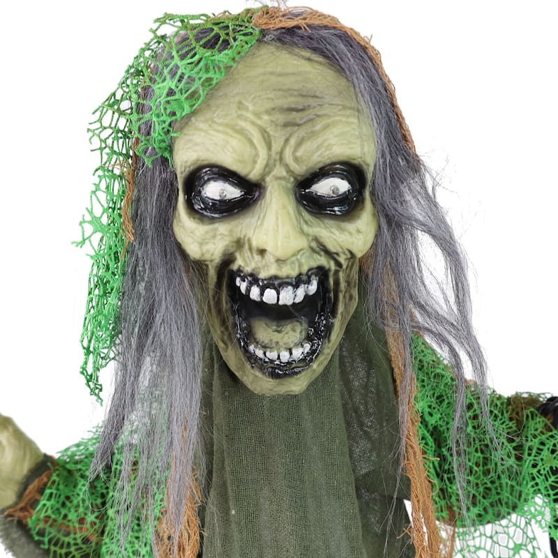 Haunted Hill Farm Lifesize Animatronic Zombie with Chains with Lights and Sound