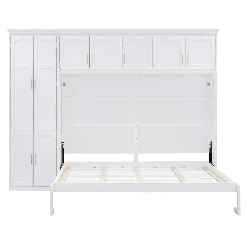 Queen Murphy Bed with Cabinet Storage and Flexible Configuration - Ideal for Small Spaces