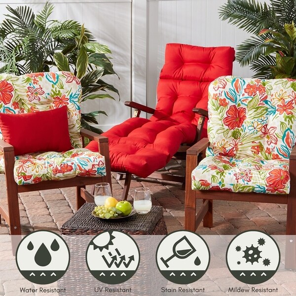 Breeze Floral 21-inch x 42-inch Outdoor Chair Cushion (Cushion