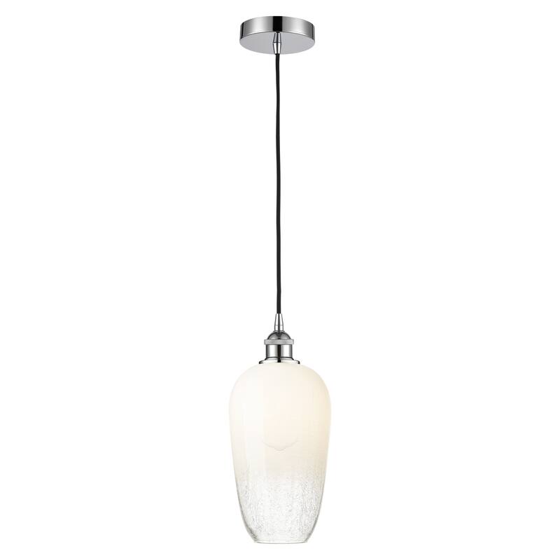 Innovations Lighting Endless Possibilities Edison - Brookhaven Flute - 1 Light 7" Cord Hung Mini Pendant - Polished Chrome/Opal