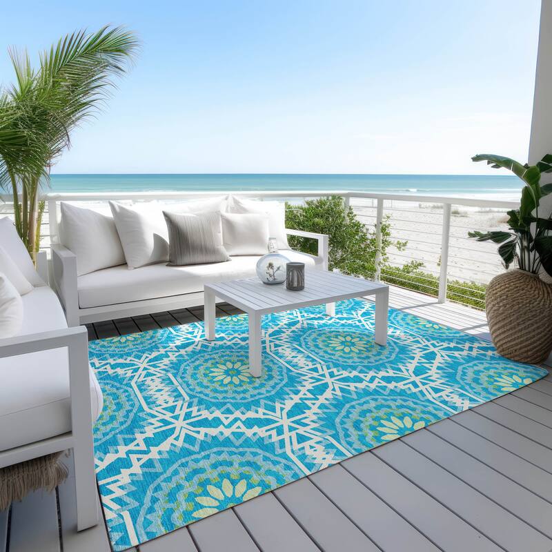 Machine Washable Indoor/ Outdoor Chantille Moroccan Boho Rug