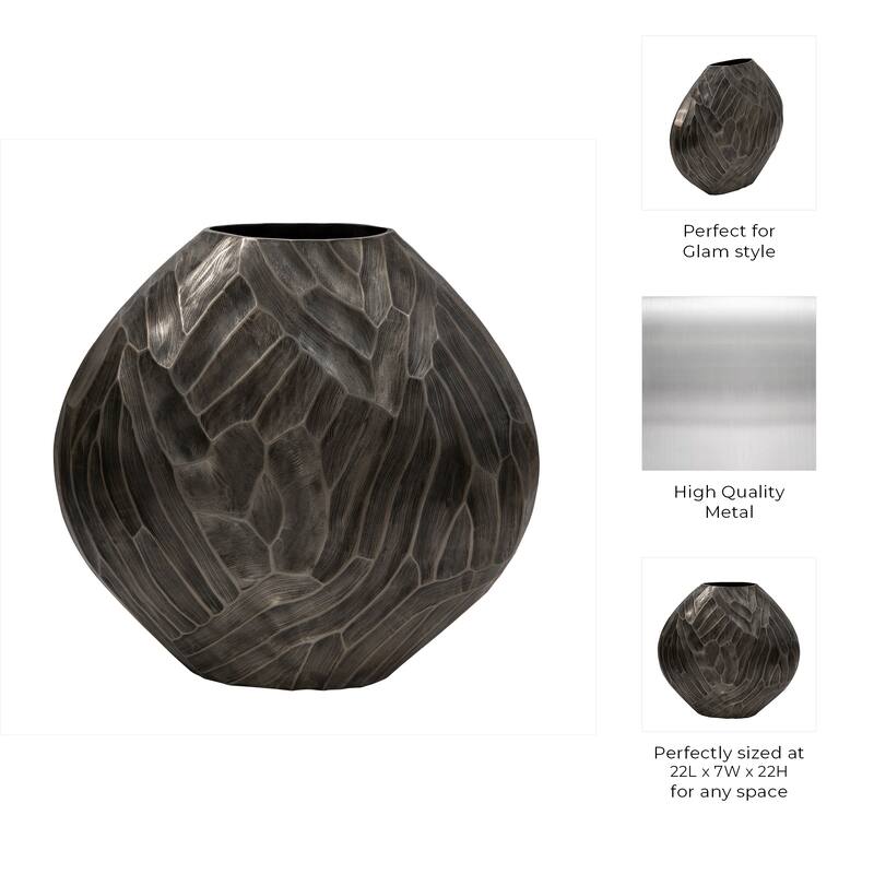 Modern Round Metal Table Vase - Flower Vase