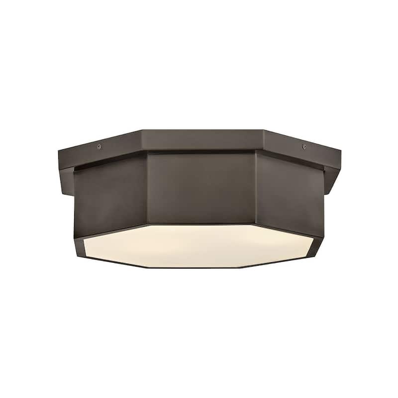 Hinkley Lighting 46993 Facet 3 Light 18" Wide Flush Mount Ceiling - Black Oxide