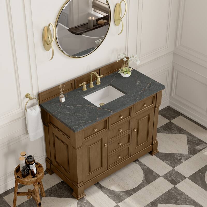 Brookfield 48" Single Vanity, Honey Oak w/FreePower Wireless Charger