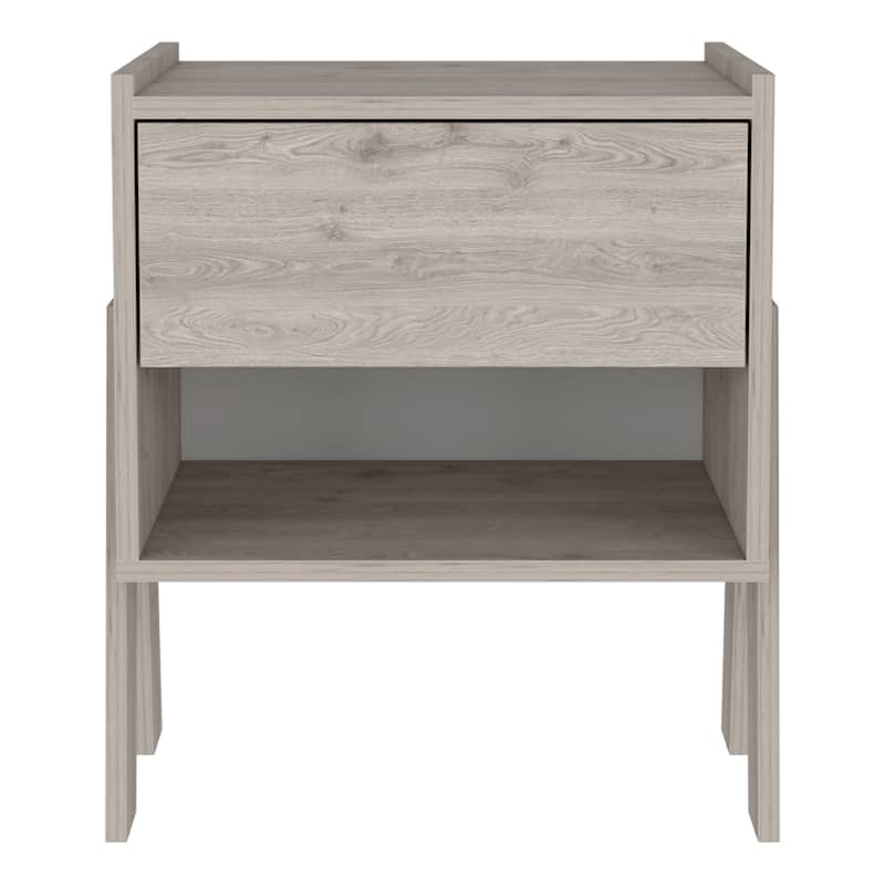 Bedroom Nightstand Open Shelf One Drawer