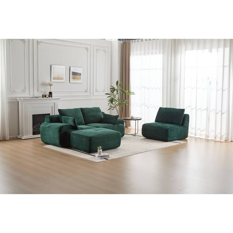 Memory Foam Compressed Sofa,Large Sectional Couches,Pet-Friendly Cloud Modular Sectional Sofa,Extra Deep Loveseat