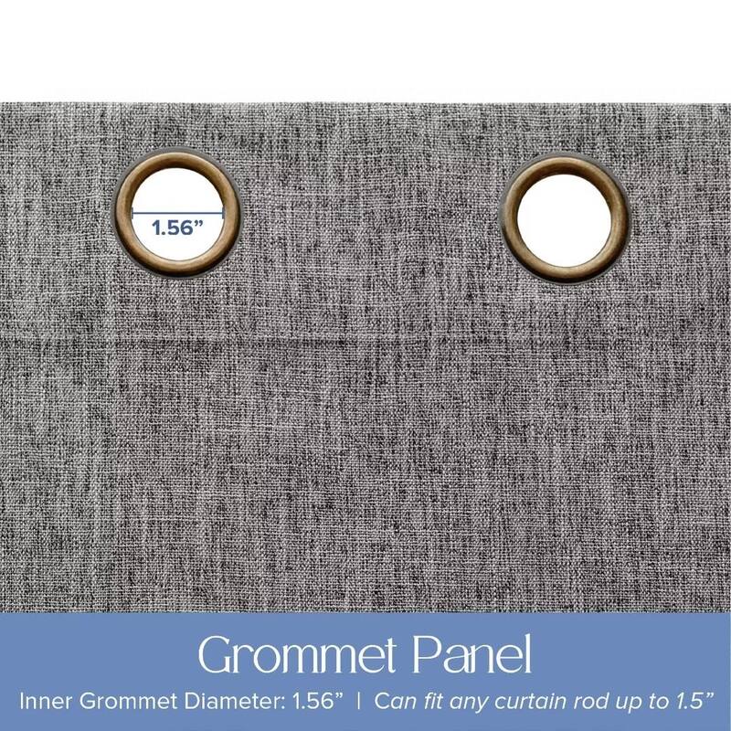Linen Texture 100% Blackout Grommet Curtain Pair(2 panels)