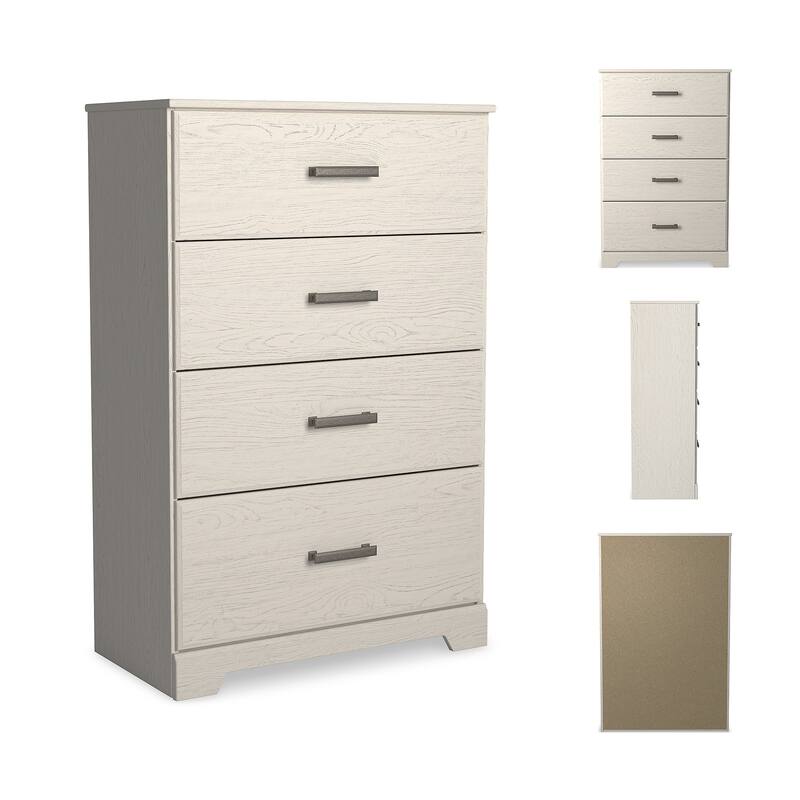 Stelsie White Four Drawer Chest