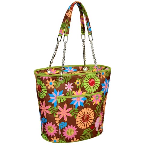 Picnic at Ascot Large Insulated Fashion Cooler Bag - 22 Can Tote - Floral