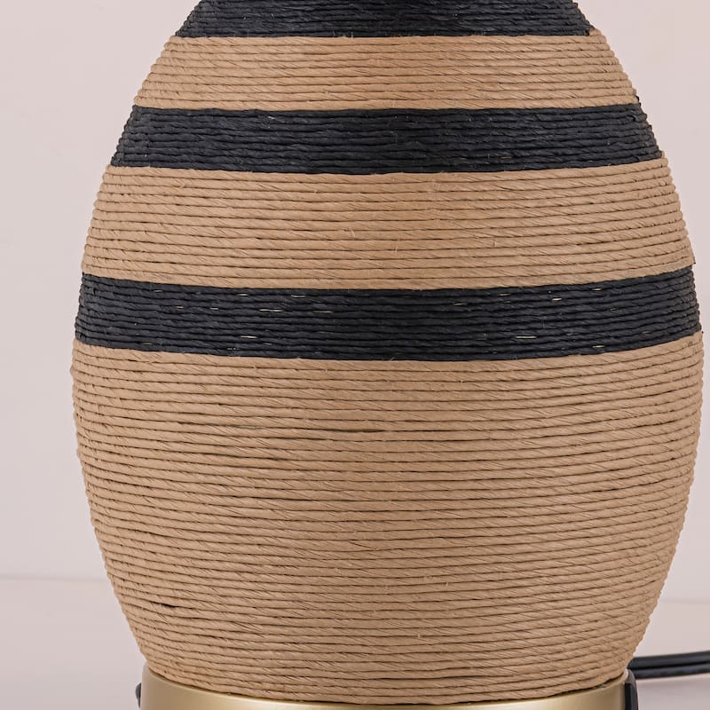 Brise 27" Rattan Table Lamp with USB 3-Way Touch Dimmer