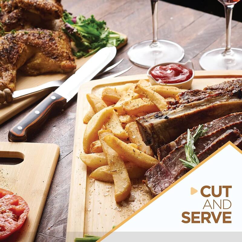 Bamboo Cutting Board Set - Wooden cutting board, Assorted Sizes of Bamboo Wood Cutting Boards & Chopping Board for Kitchen