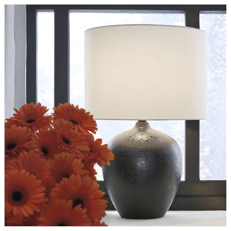 Ashley Furniture Ladstow Black Ceramic Table Lamp - 15"W x 15"D x 24"H