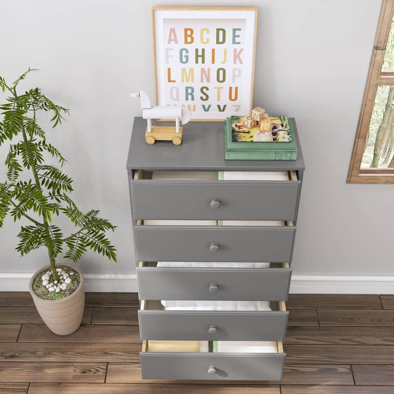 Max and Lily Classic Solid Wood 5-Drawer Dresser