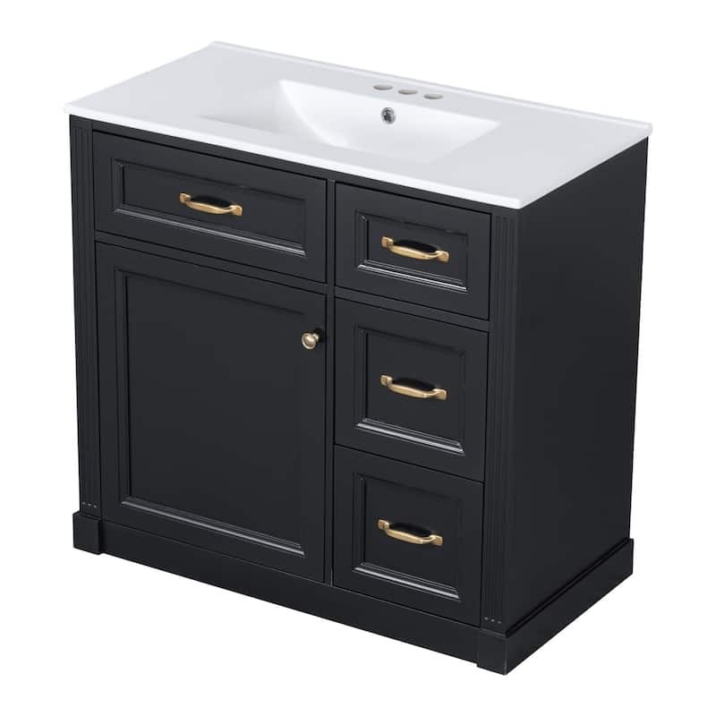 Bathroom Vanity with Sink, Cabinet with Drawers