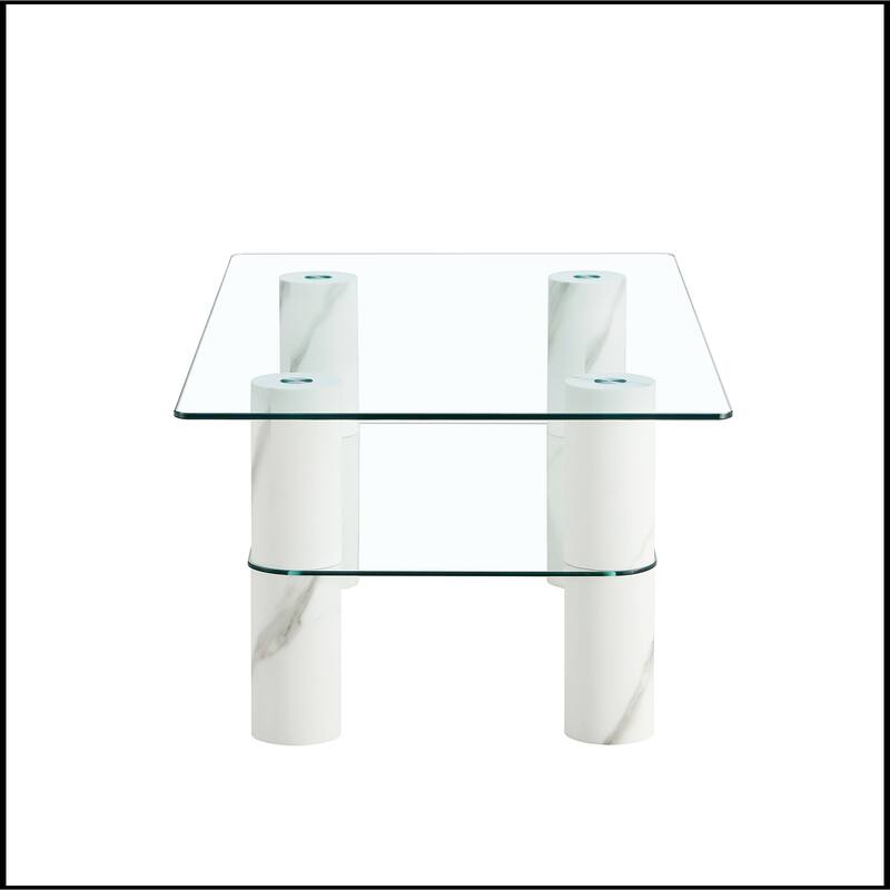 Double-layer Transparent Tempered Glass Coffee Table
