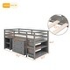 preview thumbnail 6 of 20, Merax Twin Low Loft Bed with Desk and Cabinet