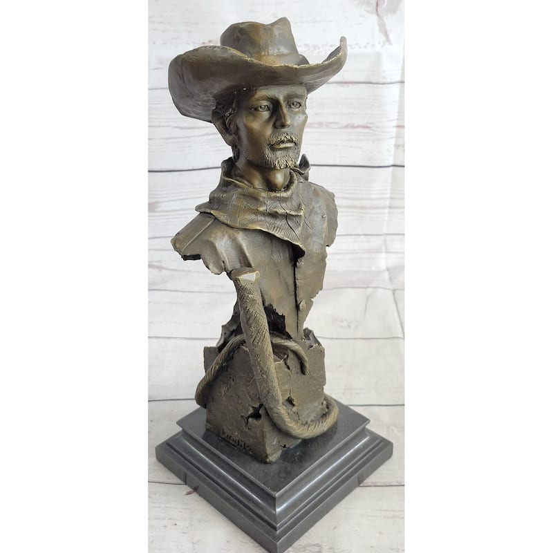 Buffalo Bill Bronze Metal Bust Statue Sculpture Western Signed Original 13 Inches X 6 Inches