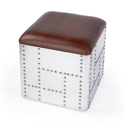 Butler Midway Aviator Leather Stool