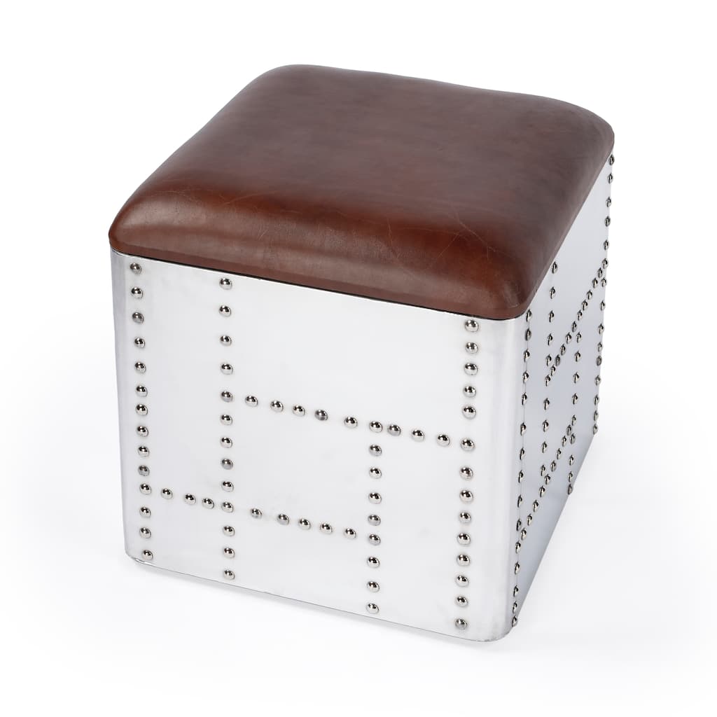 Butler Midway Aviator Leather Stool