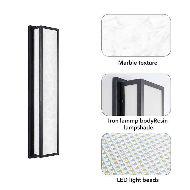 33" Outdoor Marble Textured Wall Sconce