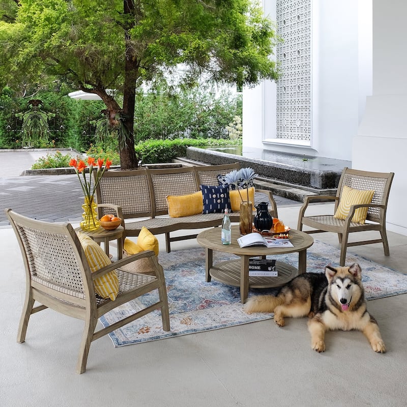 Cambridge Casual Zuma 5-piece Teak Wicker Outdoor Conversation Set
