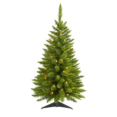3’ Pre-Lit Providence Pine Artificial Christmas Tree, Clear LED Lights - 3 Foot