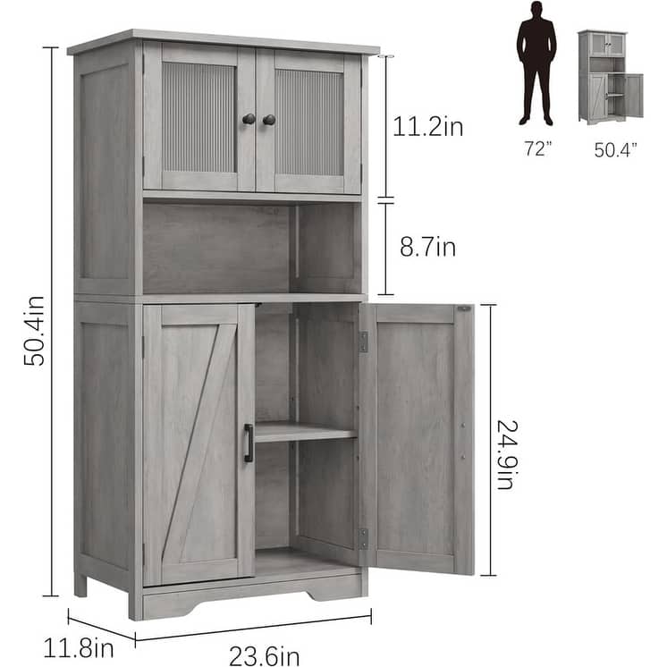 Bathroom Cabinet, Storage Cabinet with Adjustable Shelves
