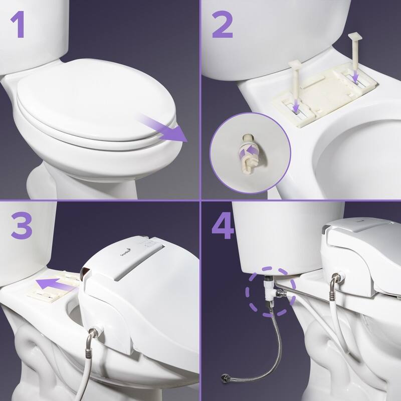 SmartBidet SB-2400 Advanced Electric Bidet Seat for Elongated or Round Toilets