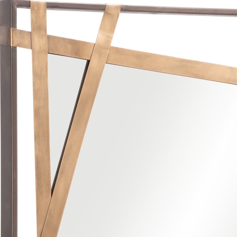 HomeRoots 32" Gold And Black Steel Framed Accent Mirror - Gold and Black - 19.7' X '31.5' X '1.8