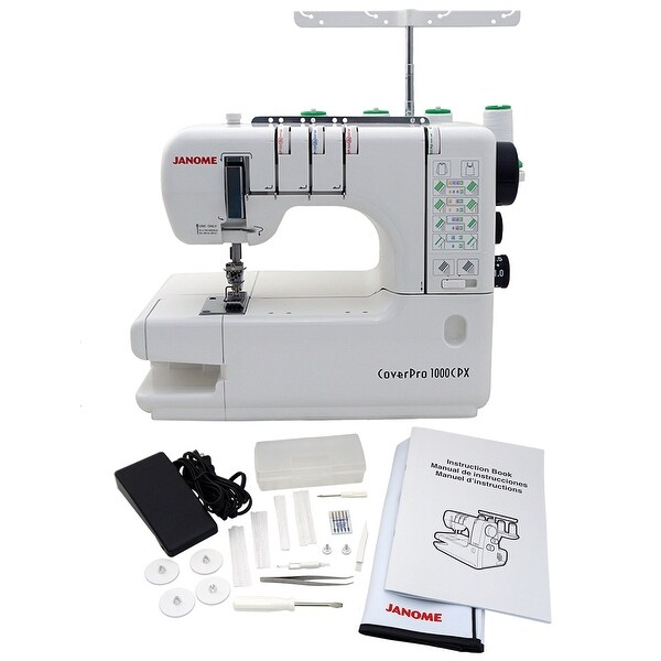 Janome Cover Pro 1000CPX Coverstitch Machine Bonus Bundle - 15" x 17" x 19"