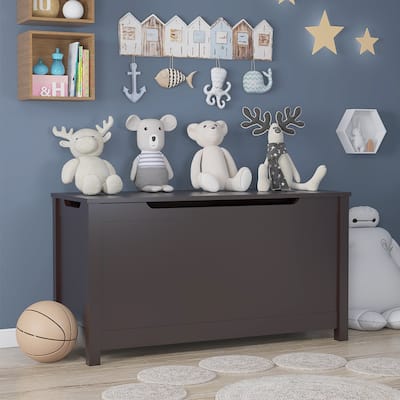 Toy Box Toy Storage Chest Bench w/Safety Hinged Lid for Ages 3+